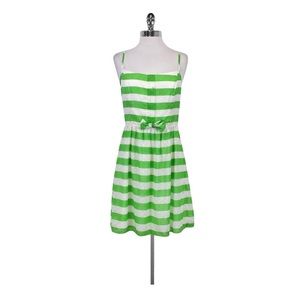 Lily Pulitzer Green and White Striped Bow Dress